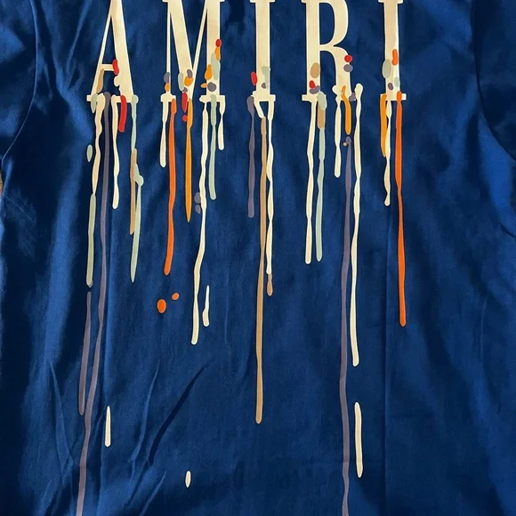 AMIRI Blue Short Sleeve Tee with Logo - Picture 5 of 6
